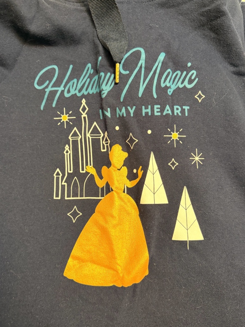 Disney Princess, Cinderella holiday magic hooded long sweatshirt dress, wms XL